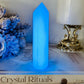 Beautiful Blue (when lit up) Synthetic Luminous Tower 10cm