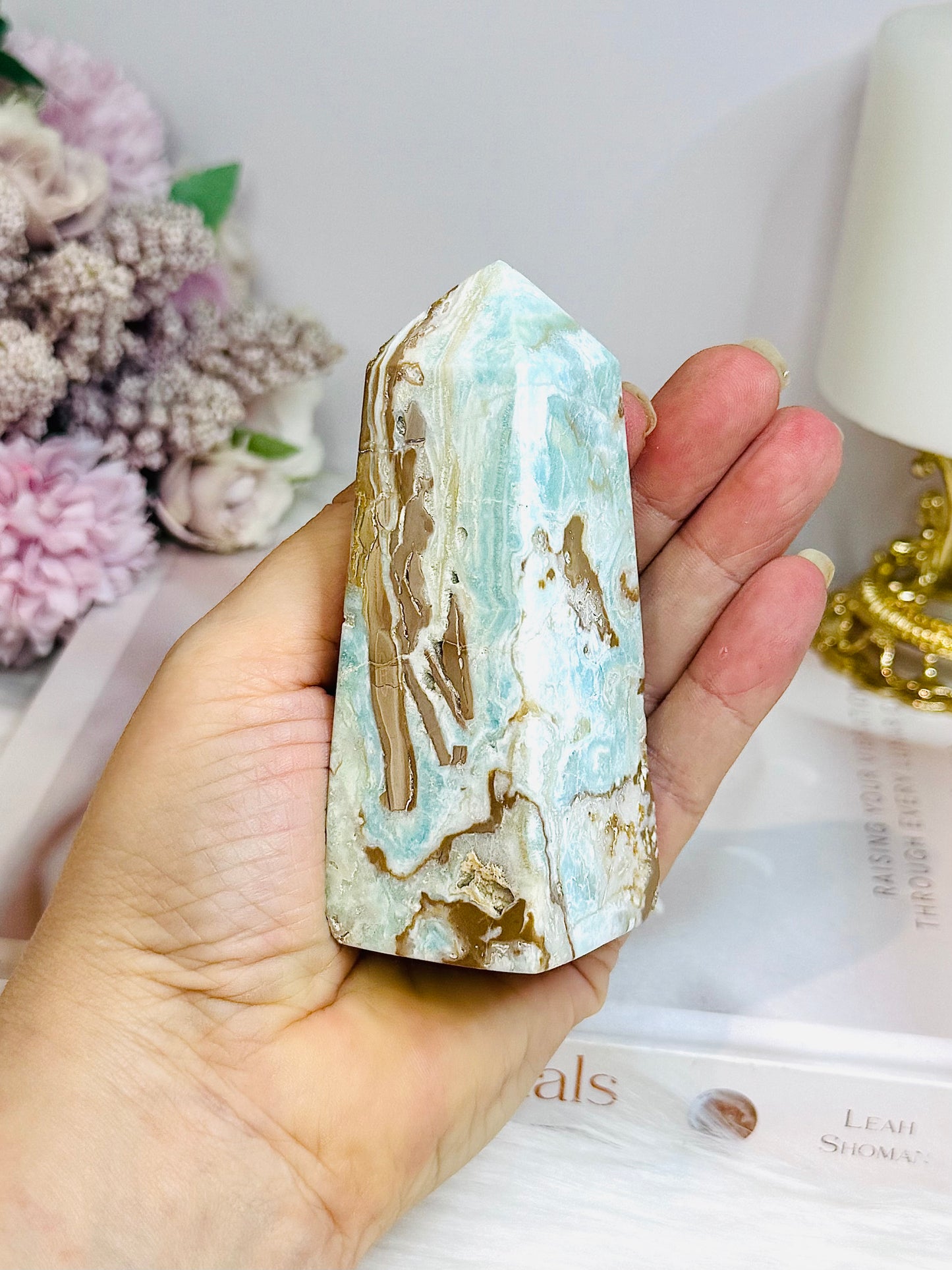 Caribbean Calcite Chunky Tower | Obelisk 9.5cm