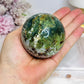 Druzy Moss Agate Sphere on Stand 428g