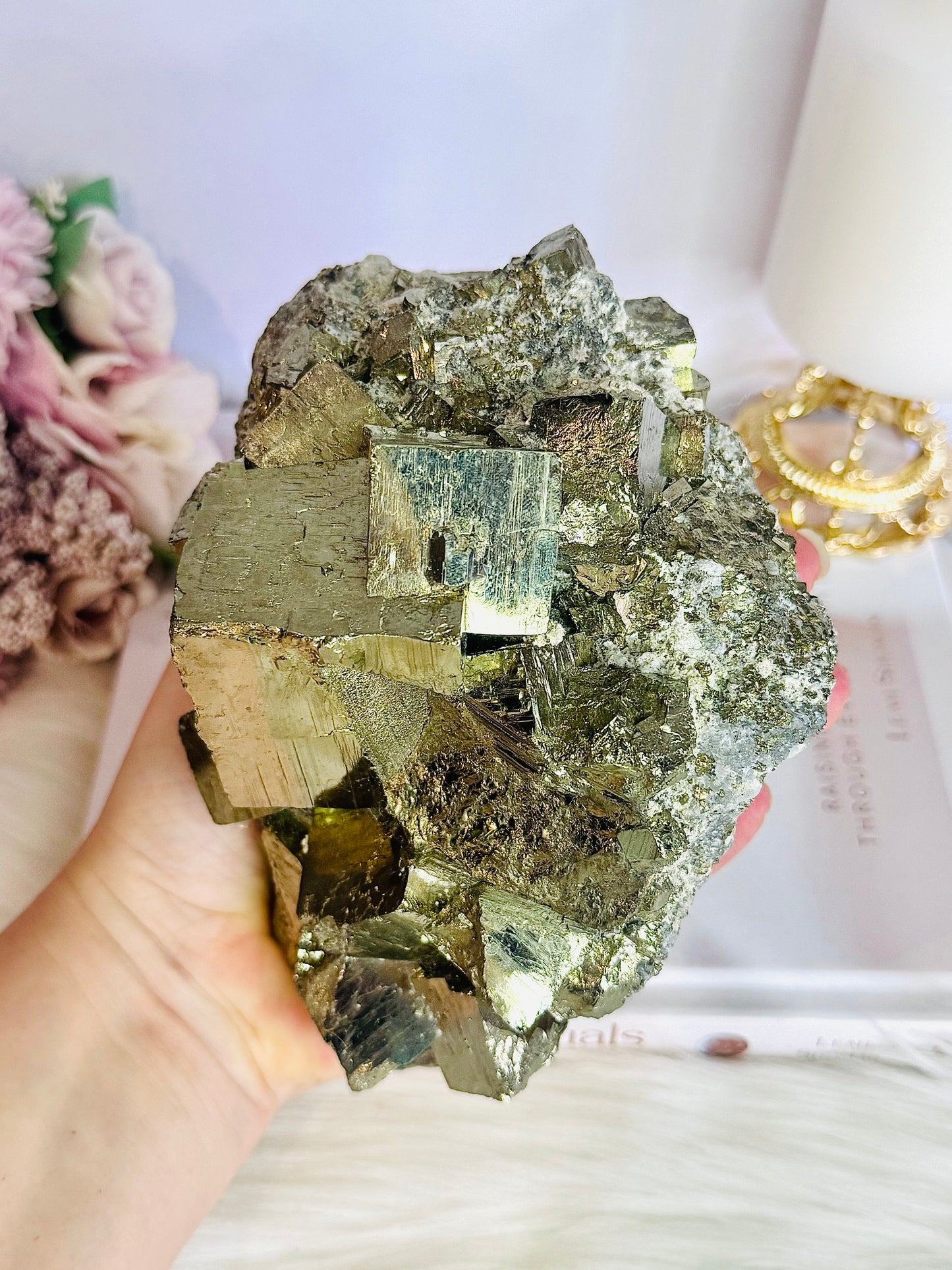 High Grade Incredible Huge 2.2KG 15cm Cubed Pyrite Specimen