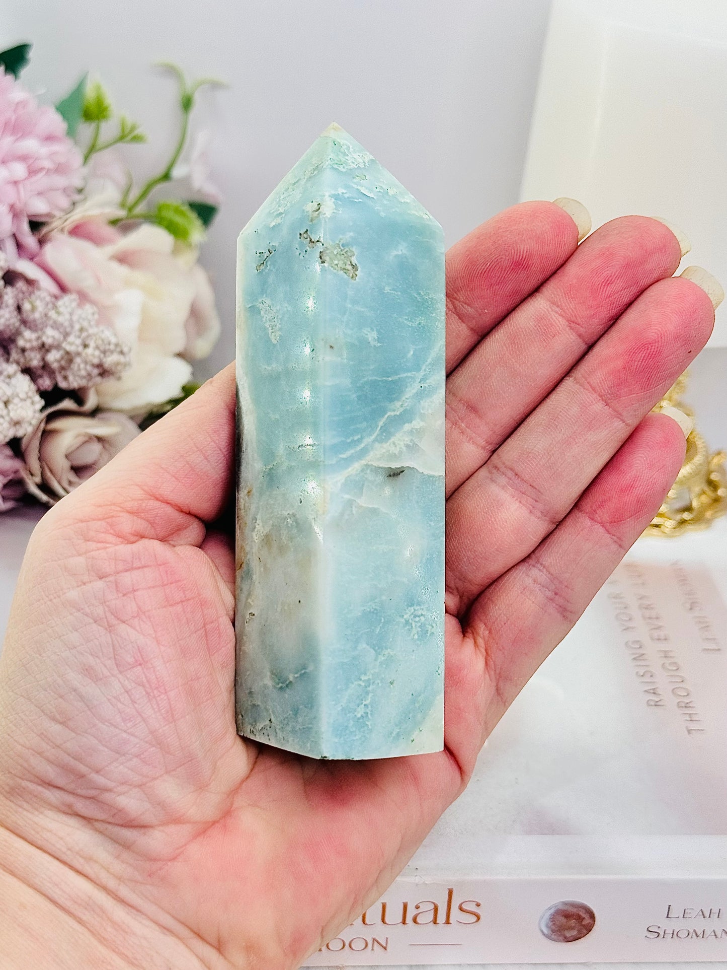 Sky Blue Quartz Tower 11.5cm (has a slight tilt)