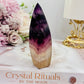Purple Fluorite Carved Flame 10cm
