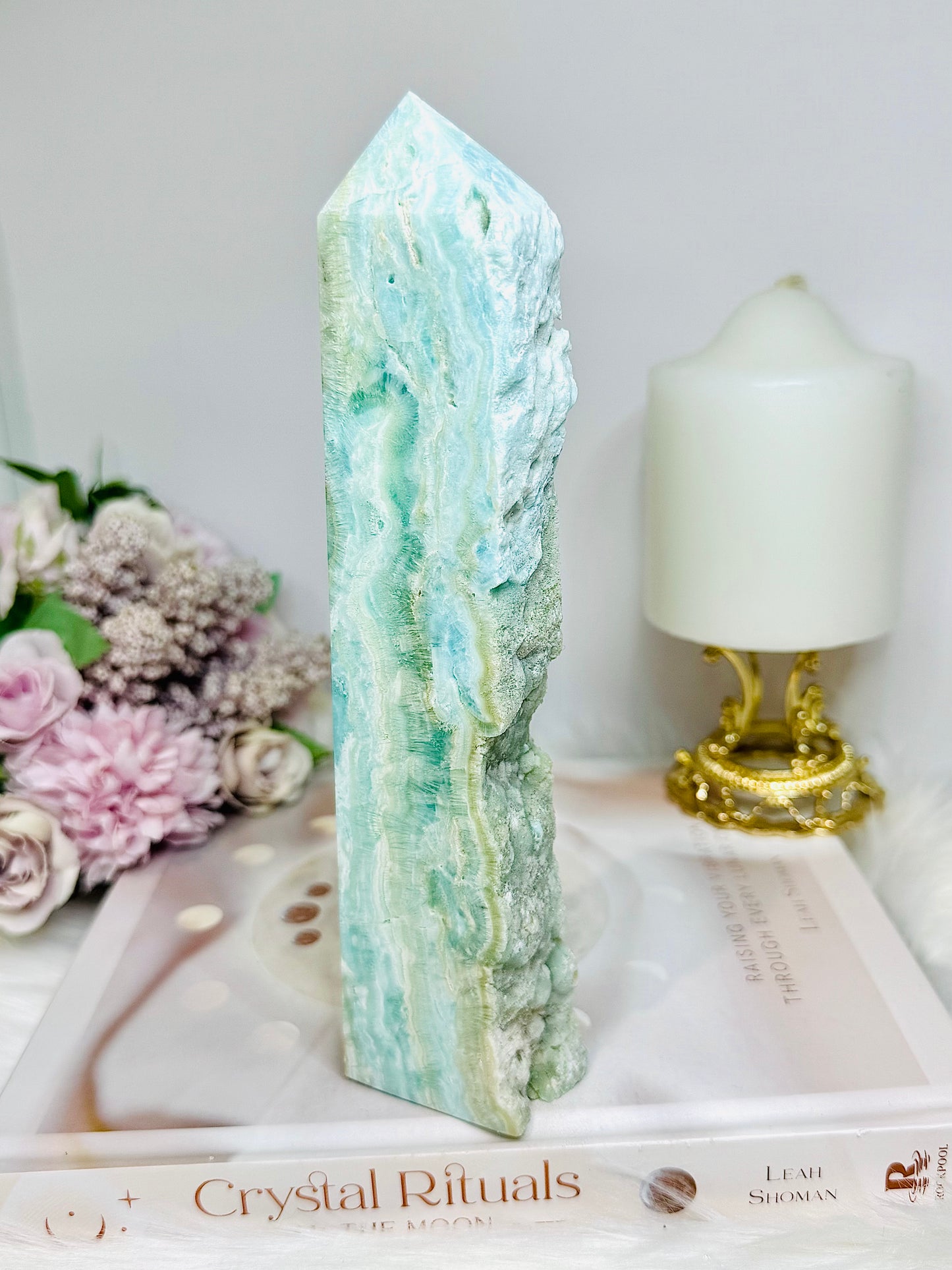 Large Blue Hemimorphite Tower 19cm