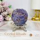 Natural Large Grape Agate | Chalcedony Sphere 247g On Stand