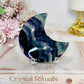 Rainbow Fluorite Moon On Stand 8cm