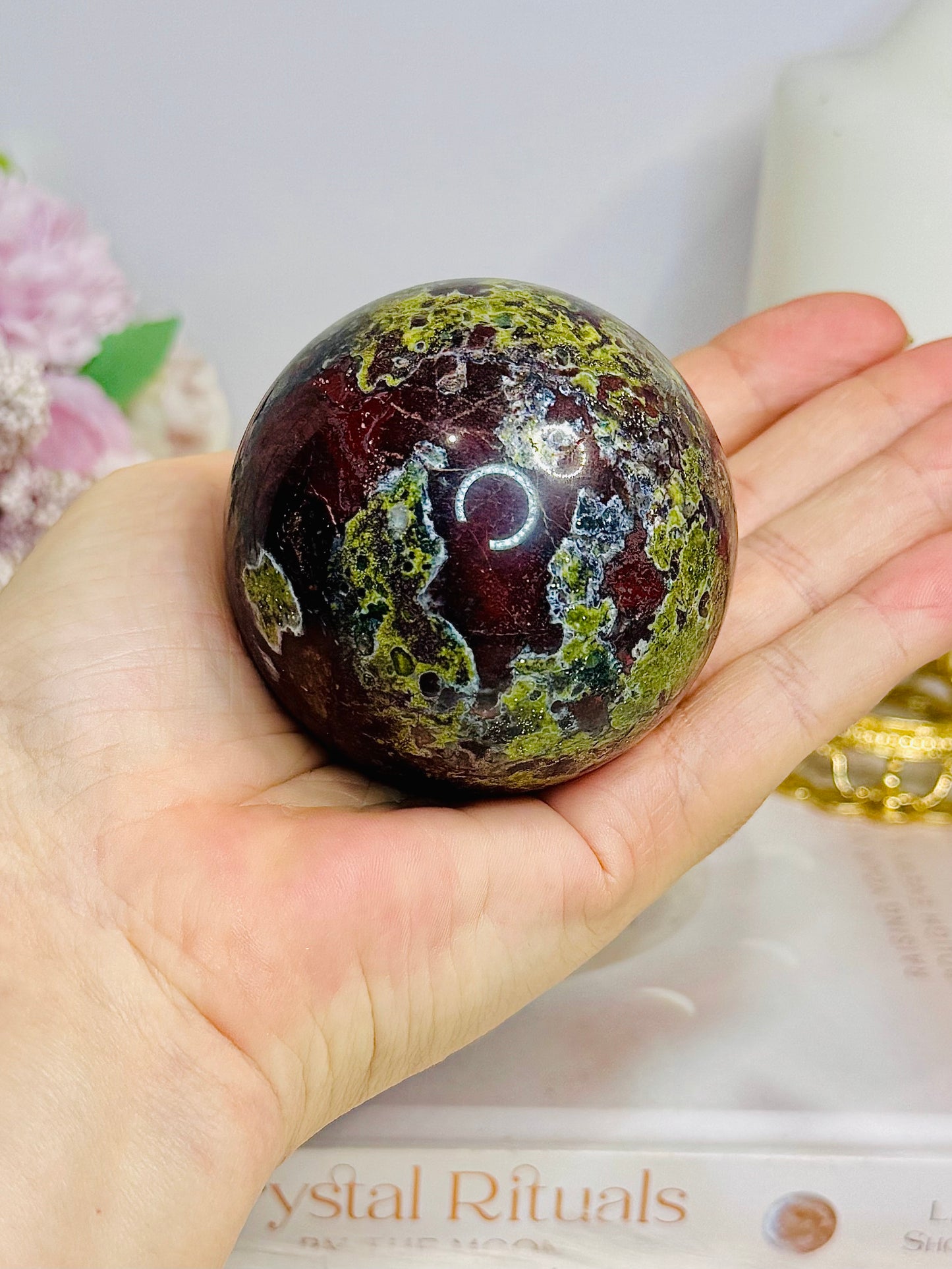 Large Dragons Blood Sphere on Stand 384g