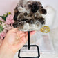 Large 20cm Smokey Quartz Cluster On Stand From Brazil
