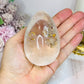 Large Clear Quartz Egg with Inclusions On Stand 7cm