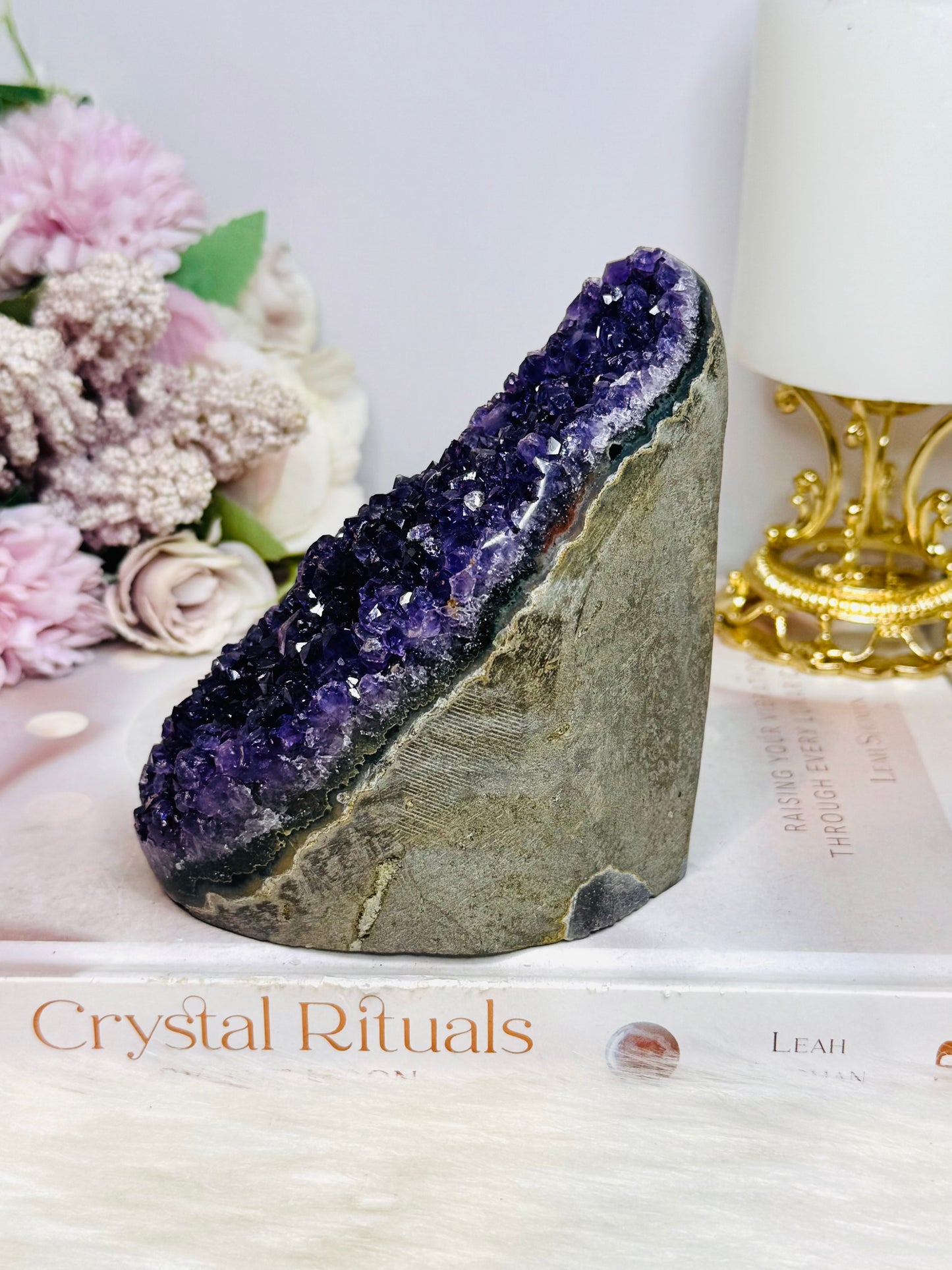 High Grade Deep Purple Amethyst Base Cut Cluster 10cm 609cm