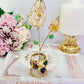 So Beautiful!! Tall 17cm Mixed Crystal Tumbles Gold Tulip Plant | Flower