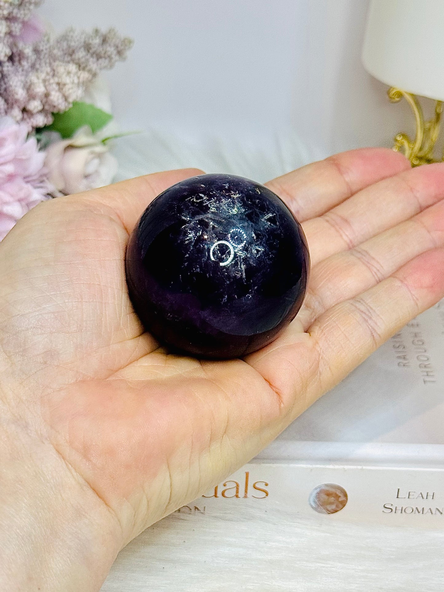 High Grade Purple Fluorite Sphere On Stand 189g
