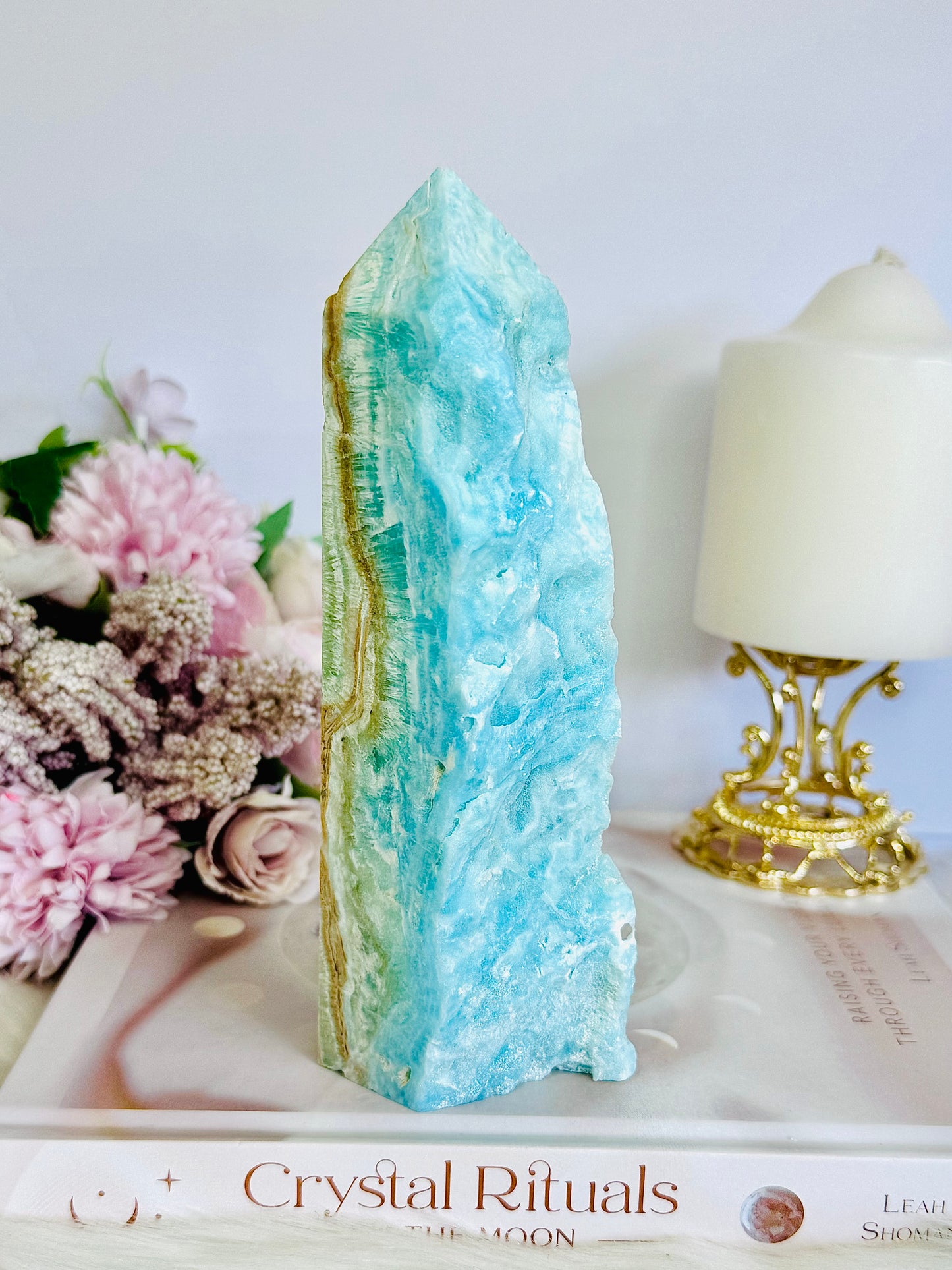 High Grade Divinely Gorgeous Large Natutal Blue Aragonite Chunky Tower 17cm