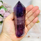 Phantom Amethyst Wand | Tower 11.5cm With Rainbows