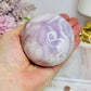 Large Pink Amethyst Druzy Sphere on Glass Stand (stand can be changed) 471g