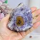 Large 328gram Natural Stalactite Eye Base Cut Amethyst Cluster From Uruguay