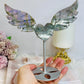 Purple Labradorite Heart with Wings ~ Each piece is full of flash 18cm