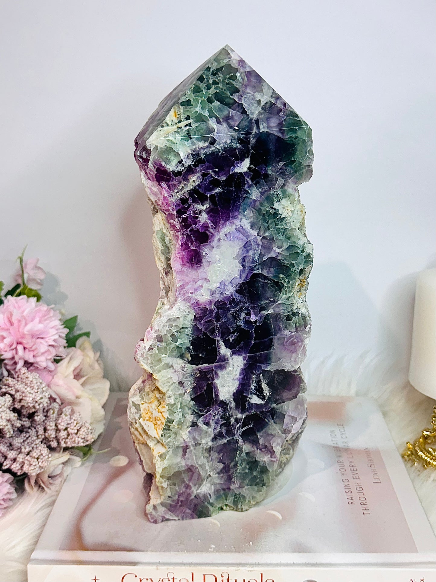 WOW!!! Huge 25cm Natural Rainbow Fluorite Tower | Freeform 2.38KG