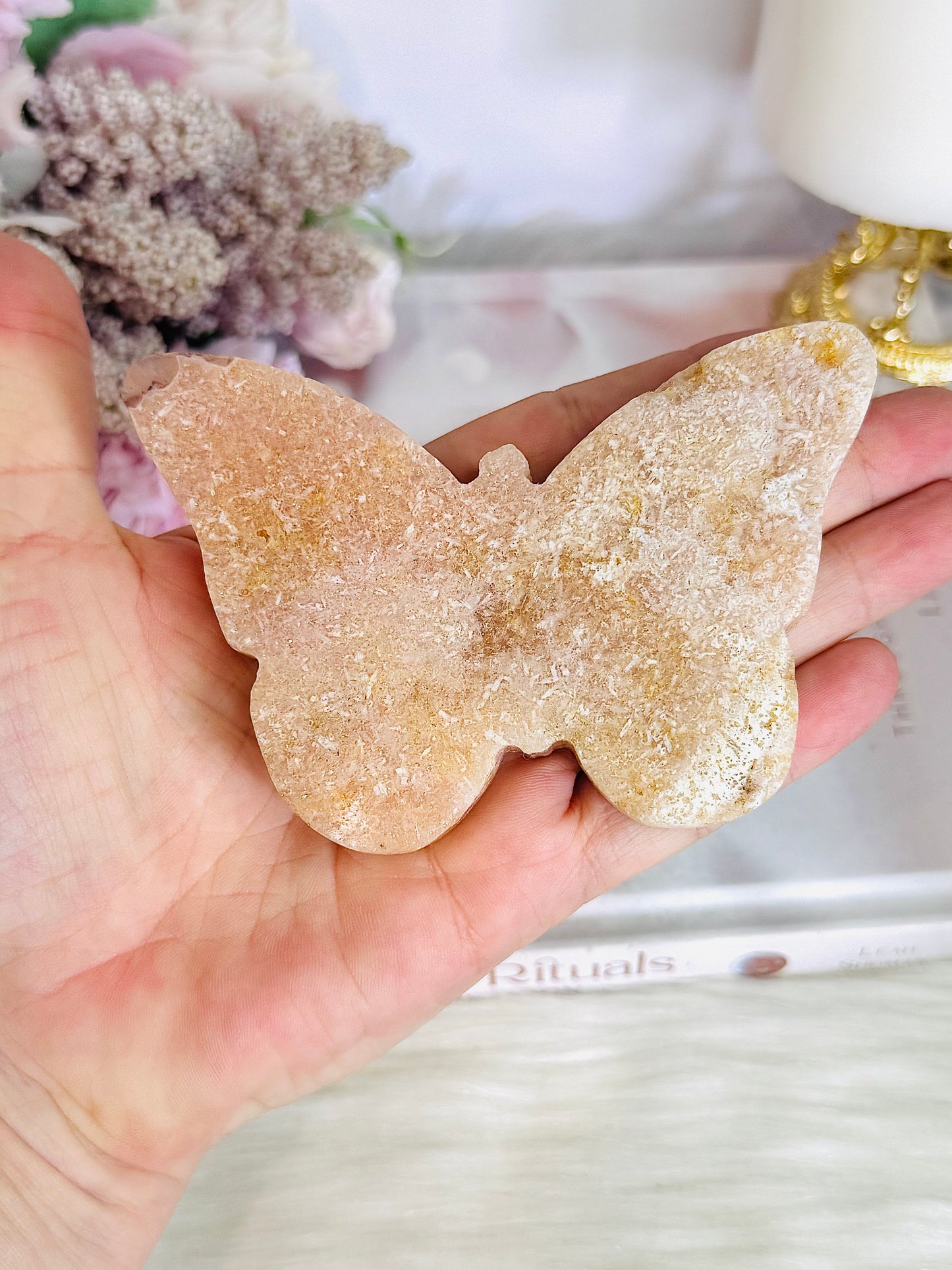 Pink Amethyst Chunky Butterfly 11cm