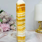 High Grade Orange Calcite Tower 15.5cm