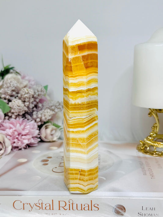 High Grade Orange Calcite Tower 15.5cm