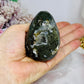 Moss Agate Druzy Egg On Stand 201g