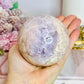 Large Rare Amethyst X Flower Agate Sphere On Stand 710g