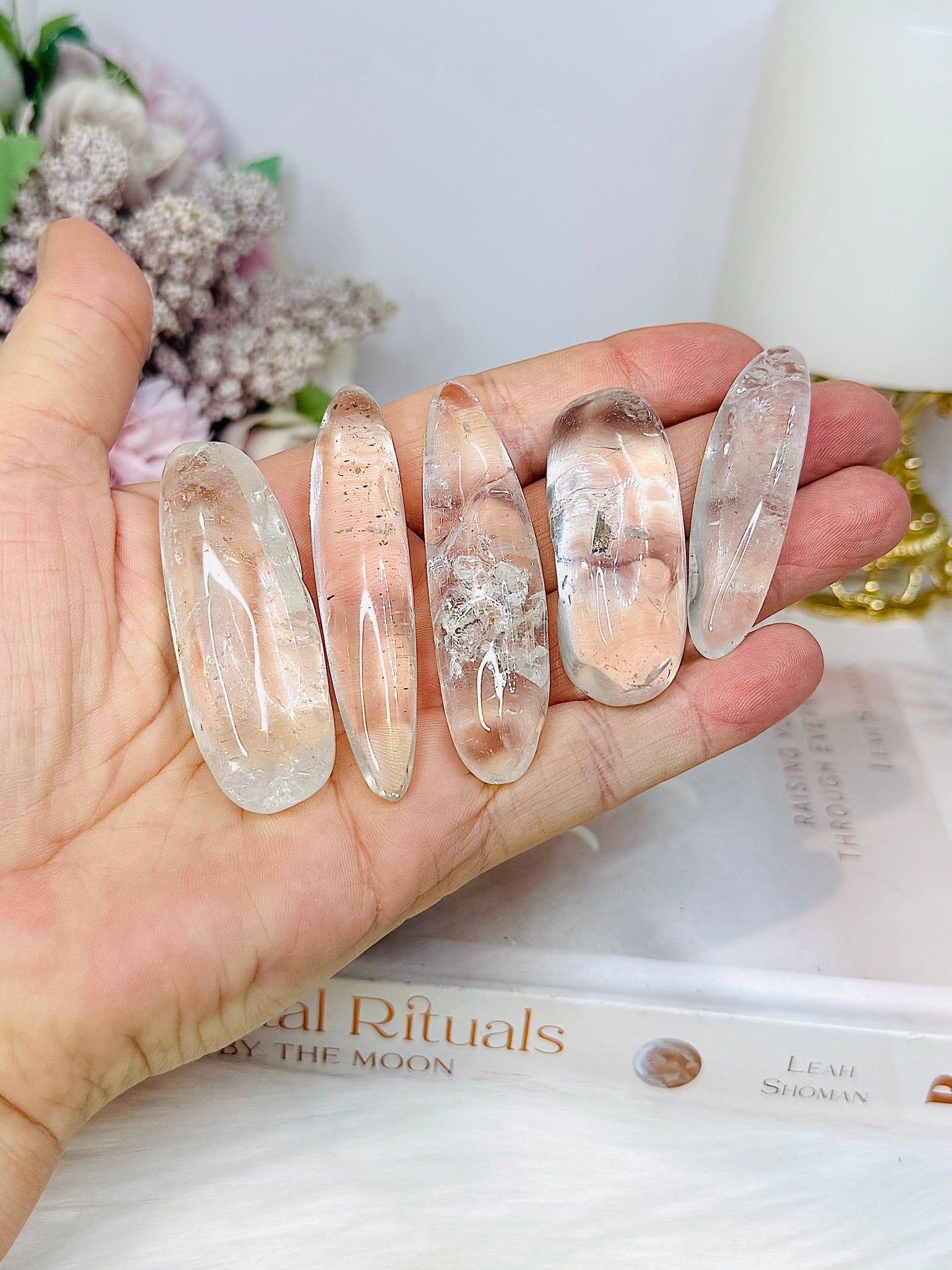 Set of 5 Clear Quartz Pocket Wands
