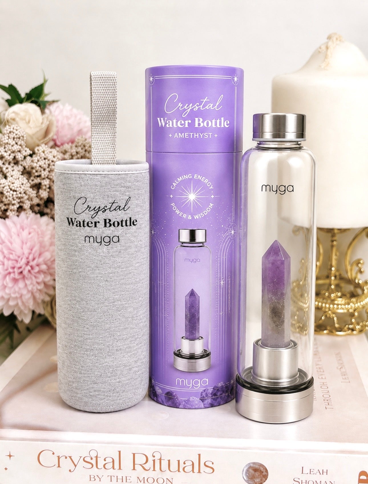Amethyst Crystal Water Bottle