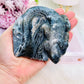 Amazing Druzy Moss Agate Lizard Carving 10cm 246grams