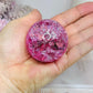 Pink Fire & Ice Crackle Quartz Sphere (dyed) On Stand 157g