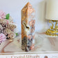 Unique Large 14cm Druzy Pink Agate Tower