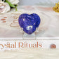 High Grade Charoite Heart on Stand