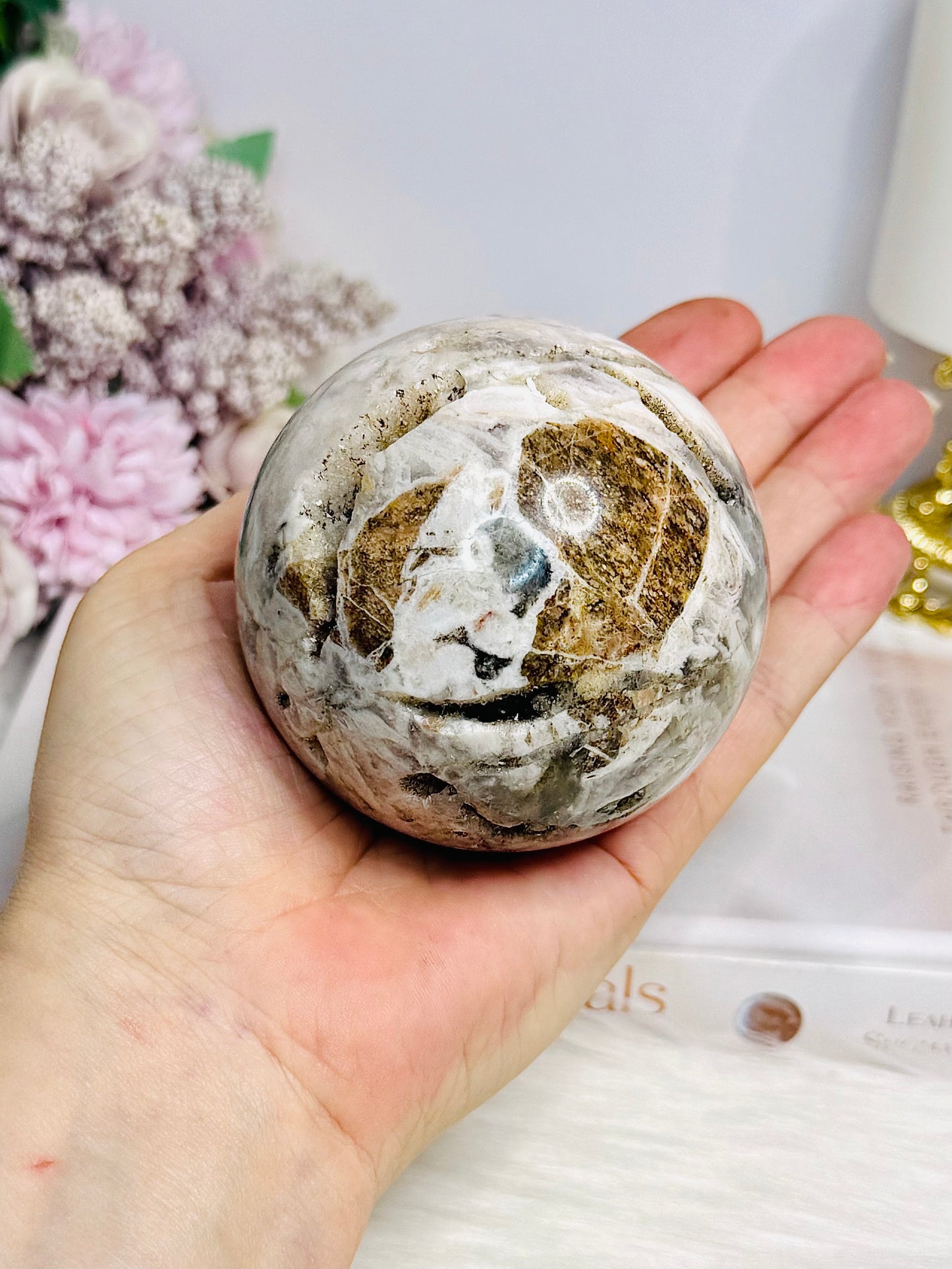 Large Chevron Amethyst Sphere on Stand 502g