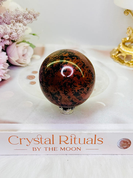 Beautiful Red Obsidian Sphere on Stand 5cm