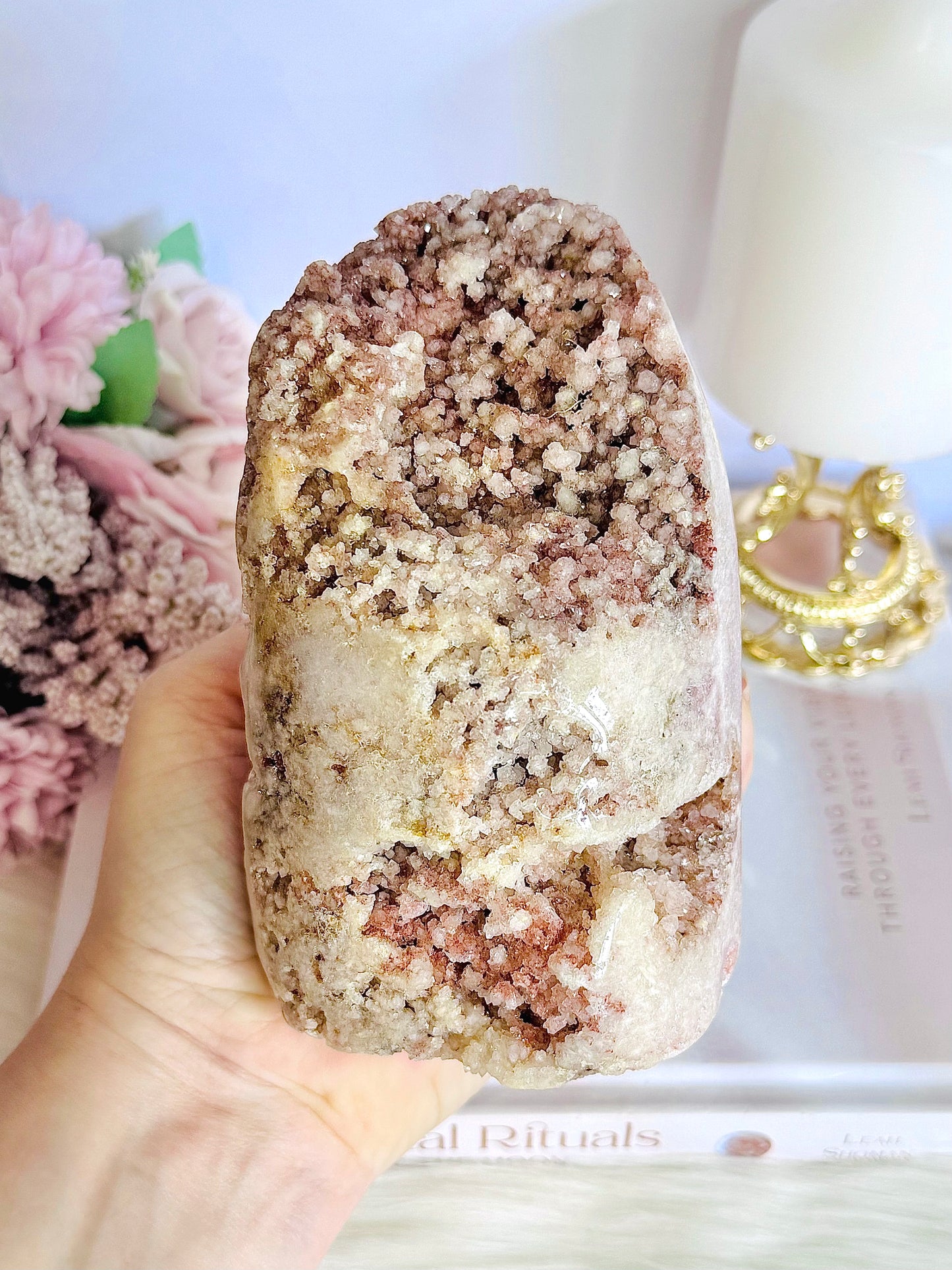 Natural Large Pink Amethyst Druzy Freeform  894g 12.5cm