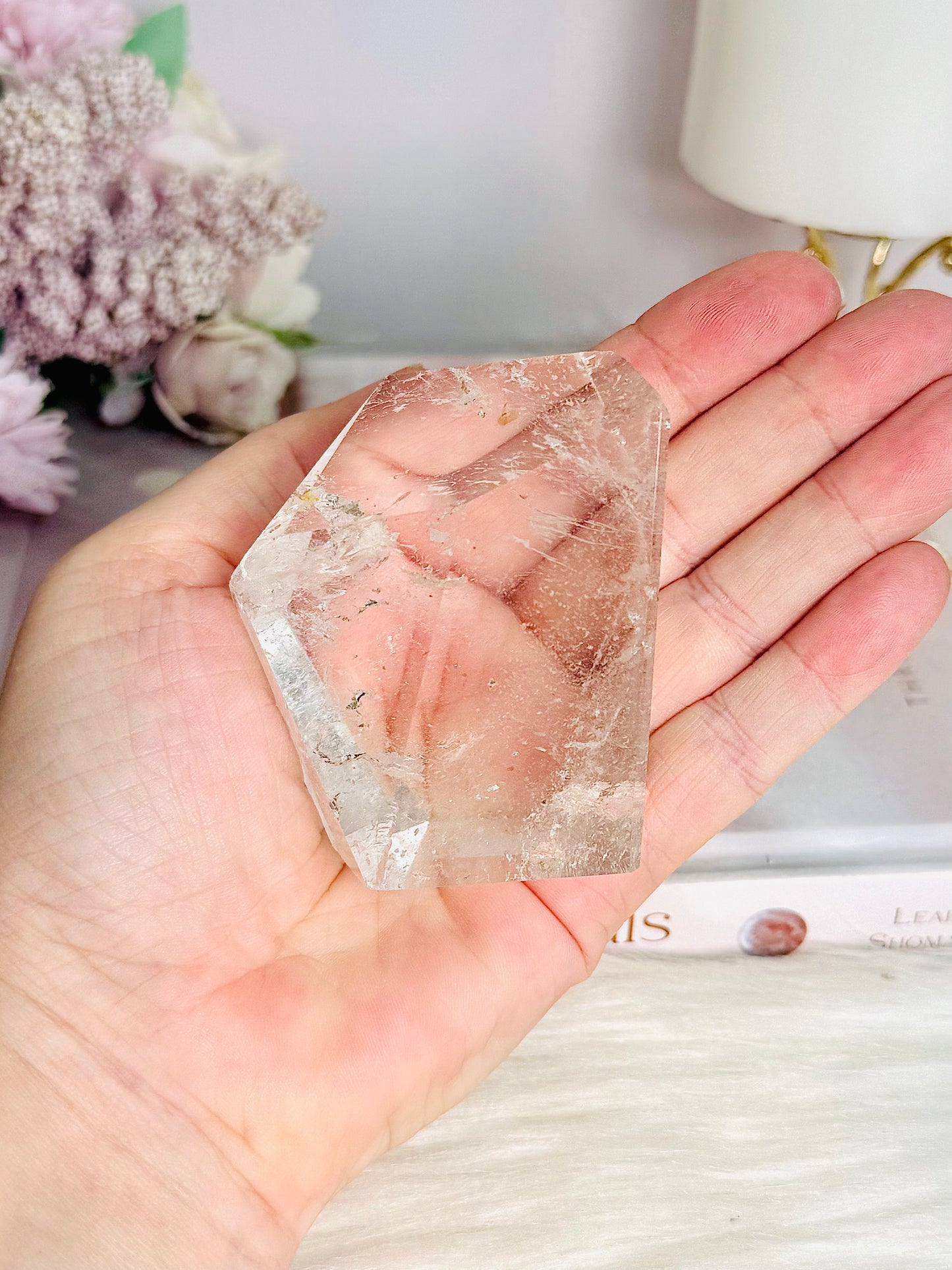 Clear Quartz Polished Freeform with Rainbows 229g