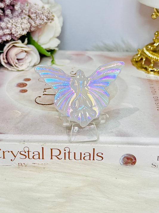 Angel Aura Quartz Fairy on Stand