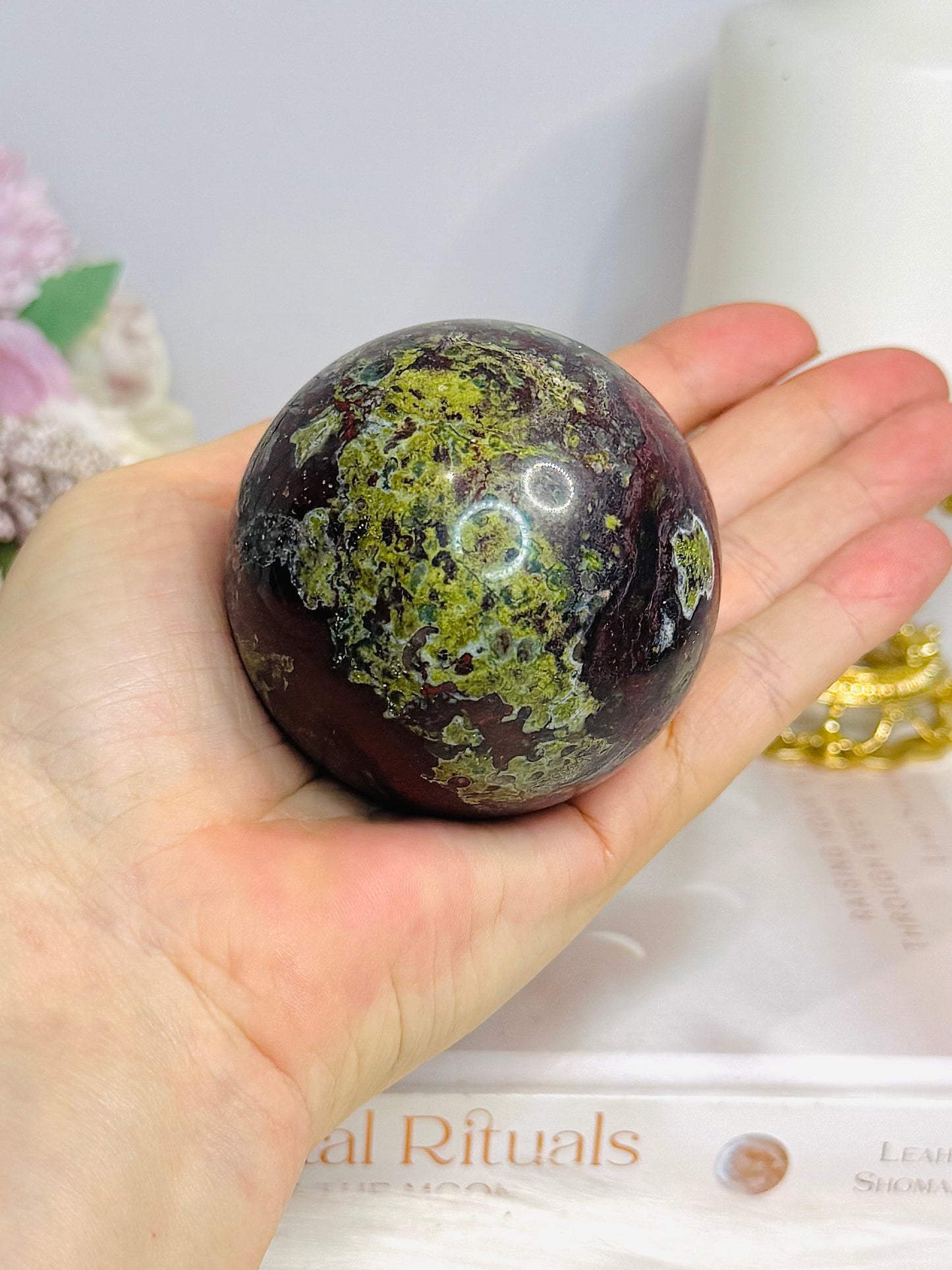 Large Dragons Blood Sphere on Stand 384g