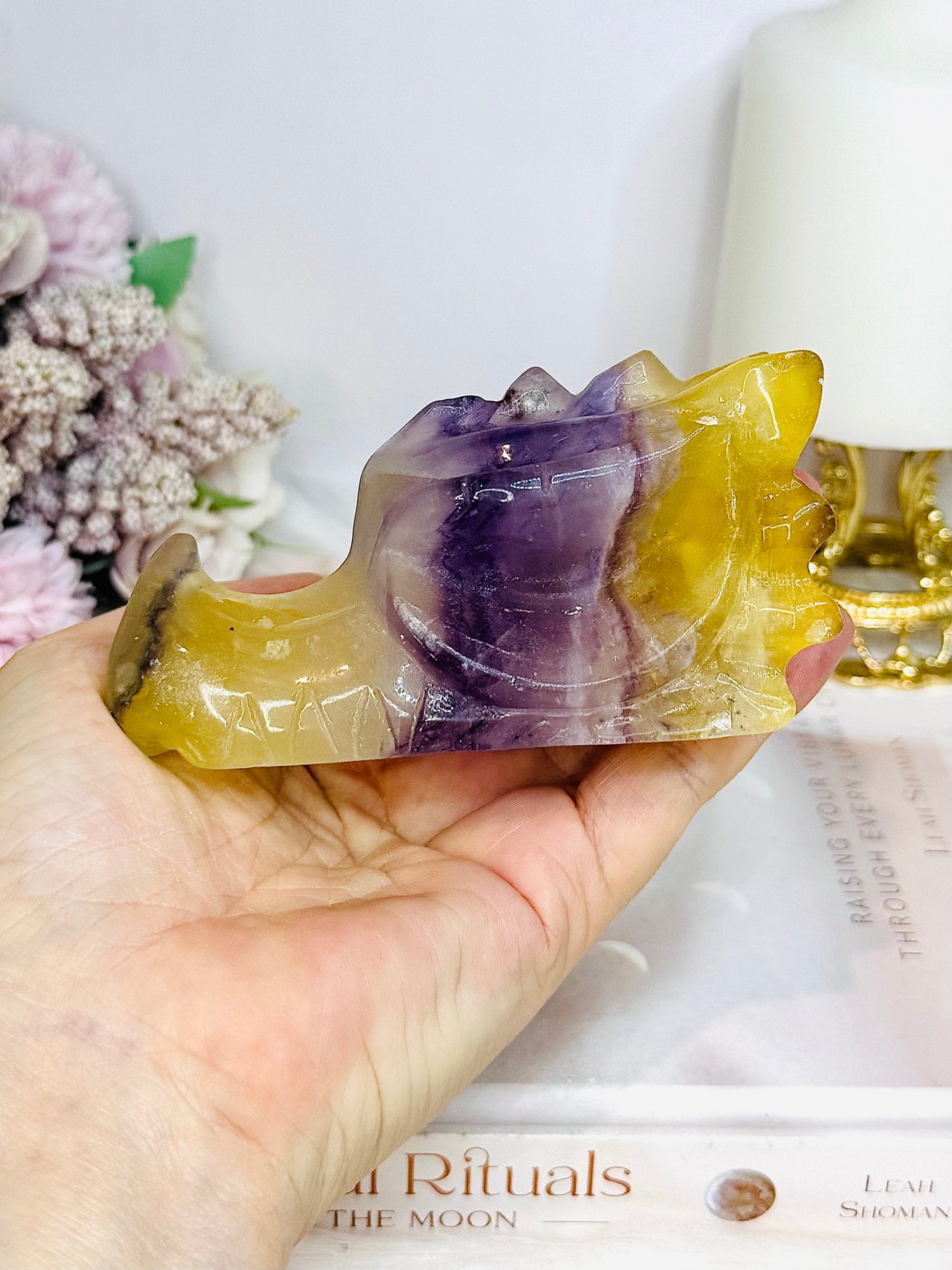 Fluorite Carved Dragon 10.5cm