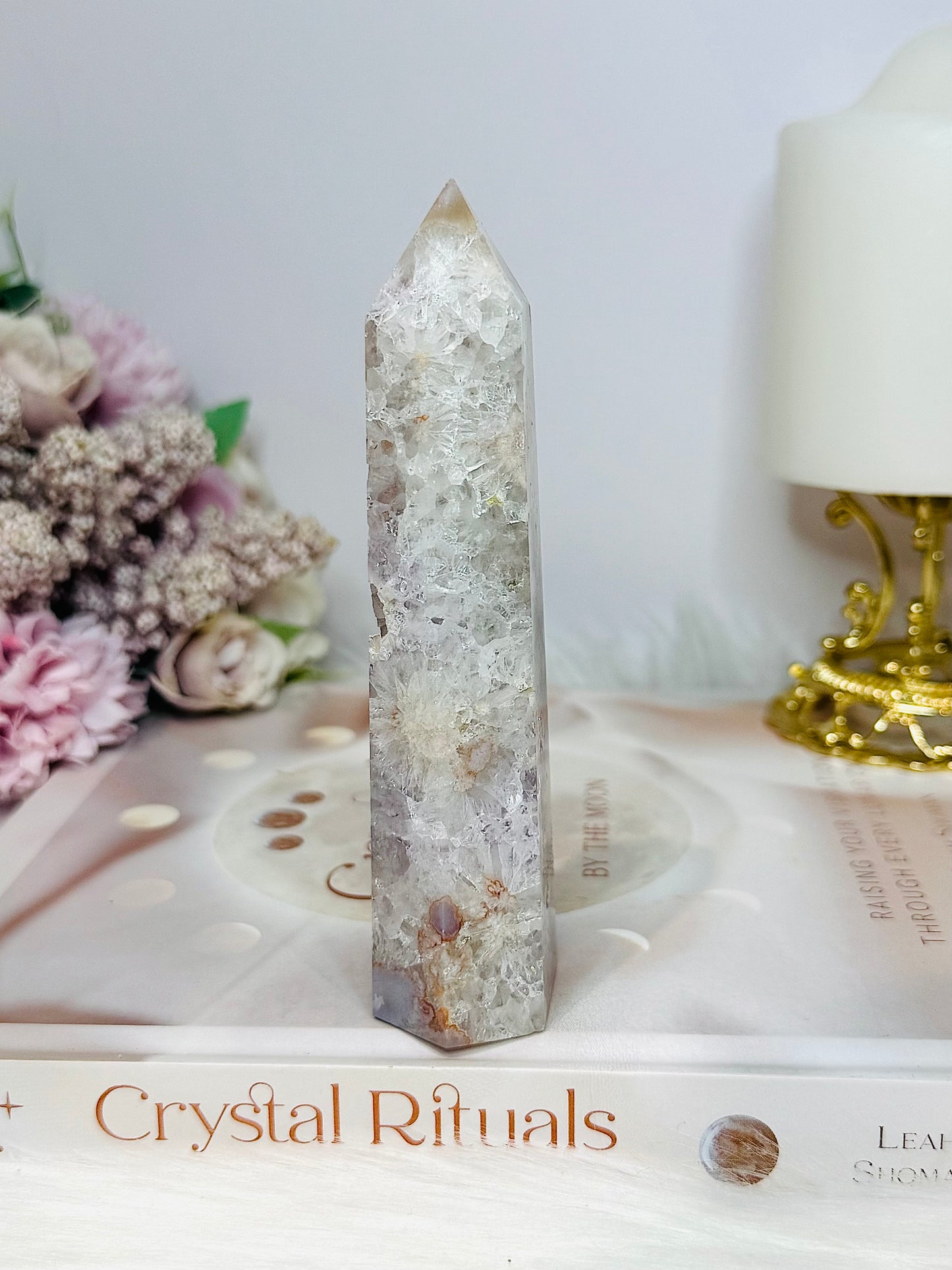 Druzy Flower Agate Tower 12.5cm