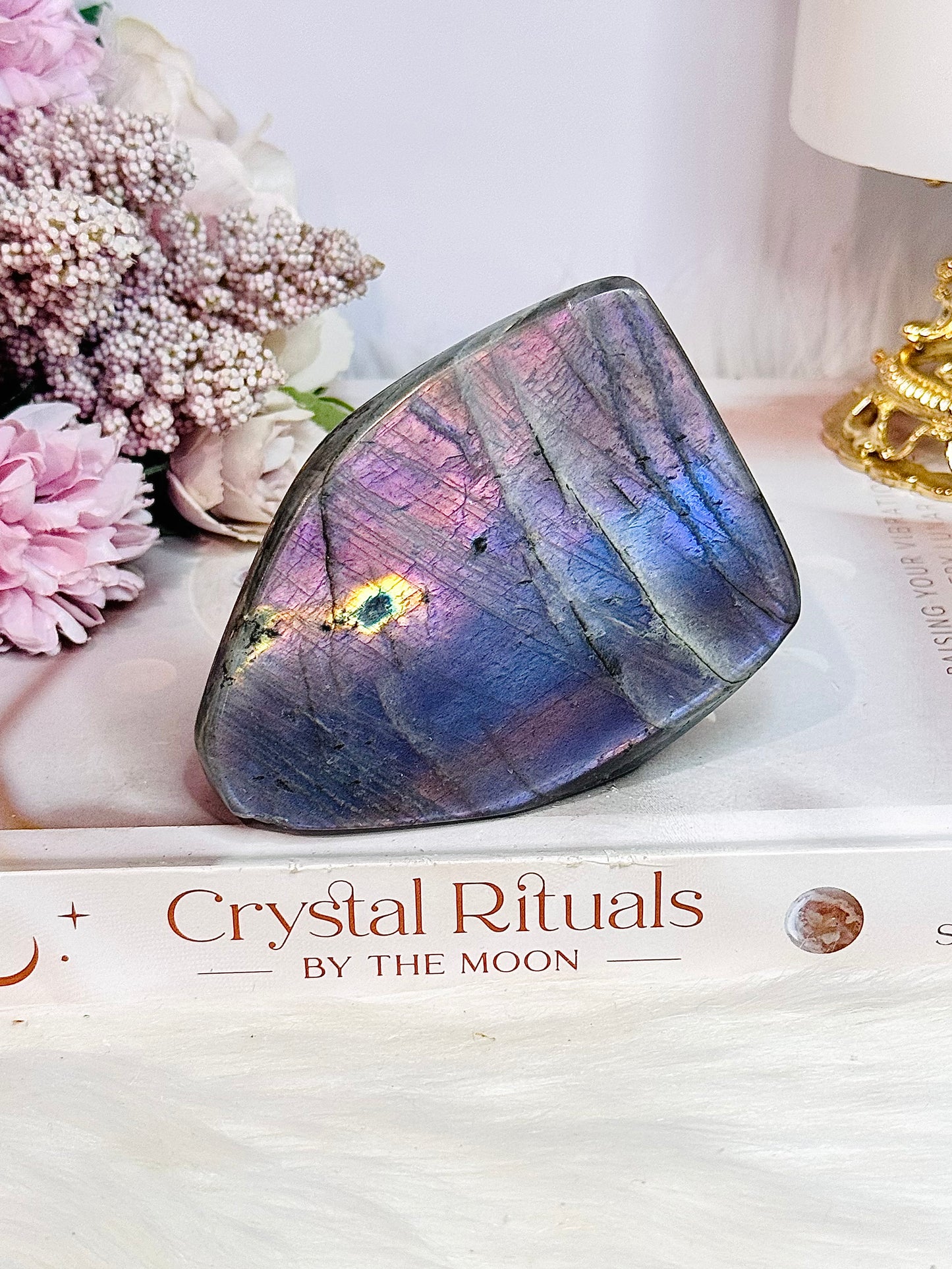 Incredible Pink, Purple & Blue Flash Natural Labradorite Polished Freeform 330grams