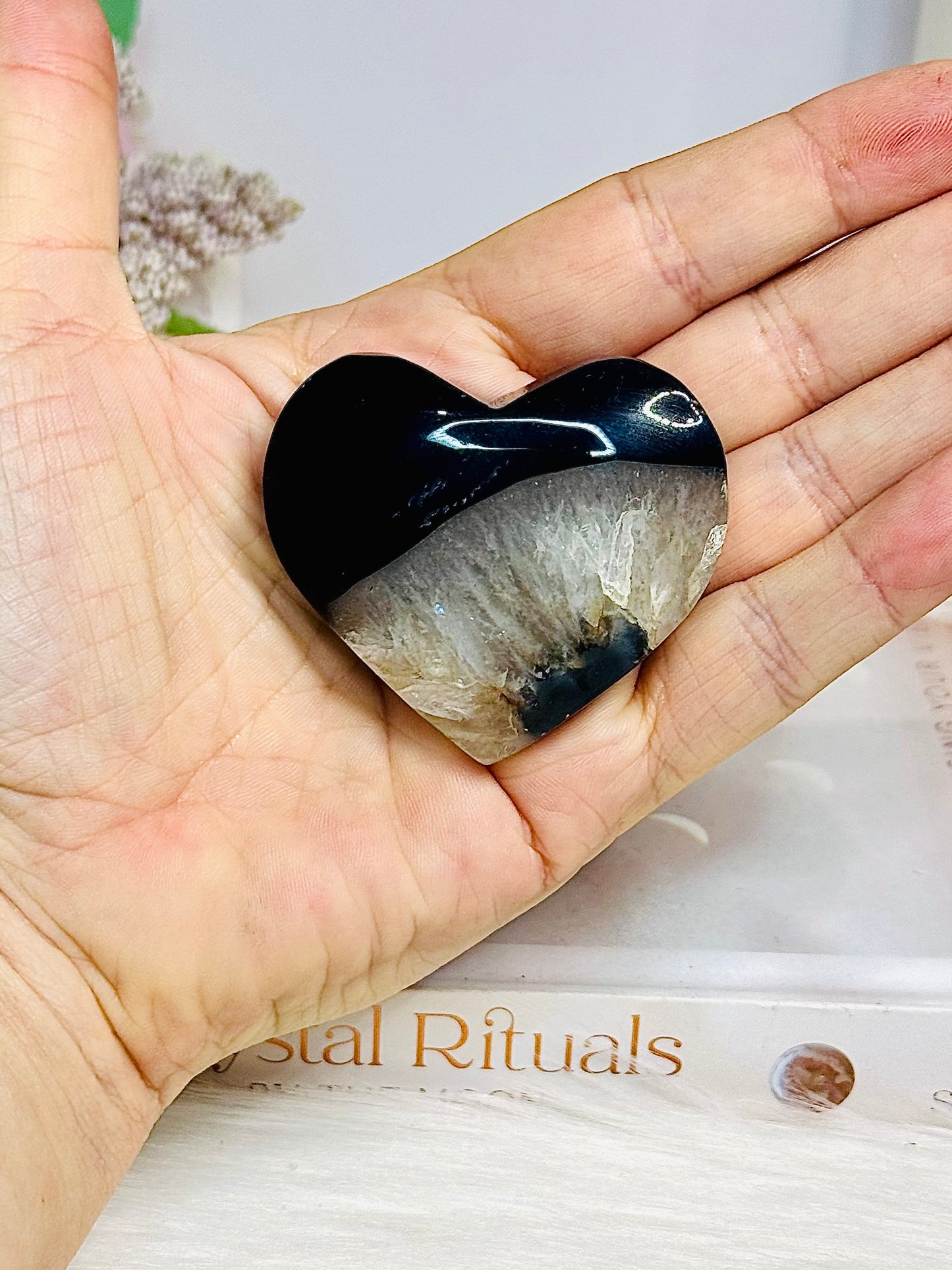 Black Agate Heart