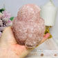 Large Rose Quartz Filled Resin Owl 10cm 639g