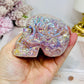 Angel Aura Rose Quartz Filigree Skull 8.5cm 349g