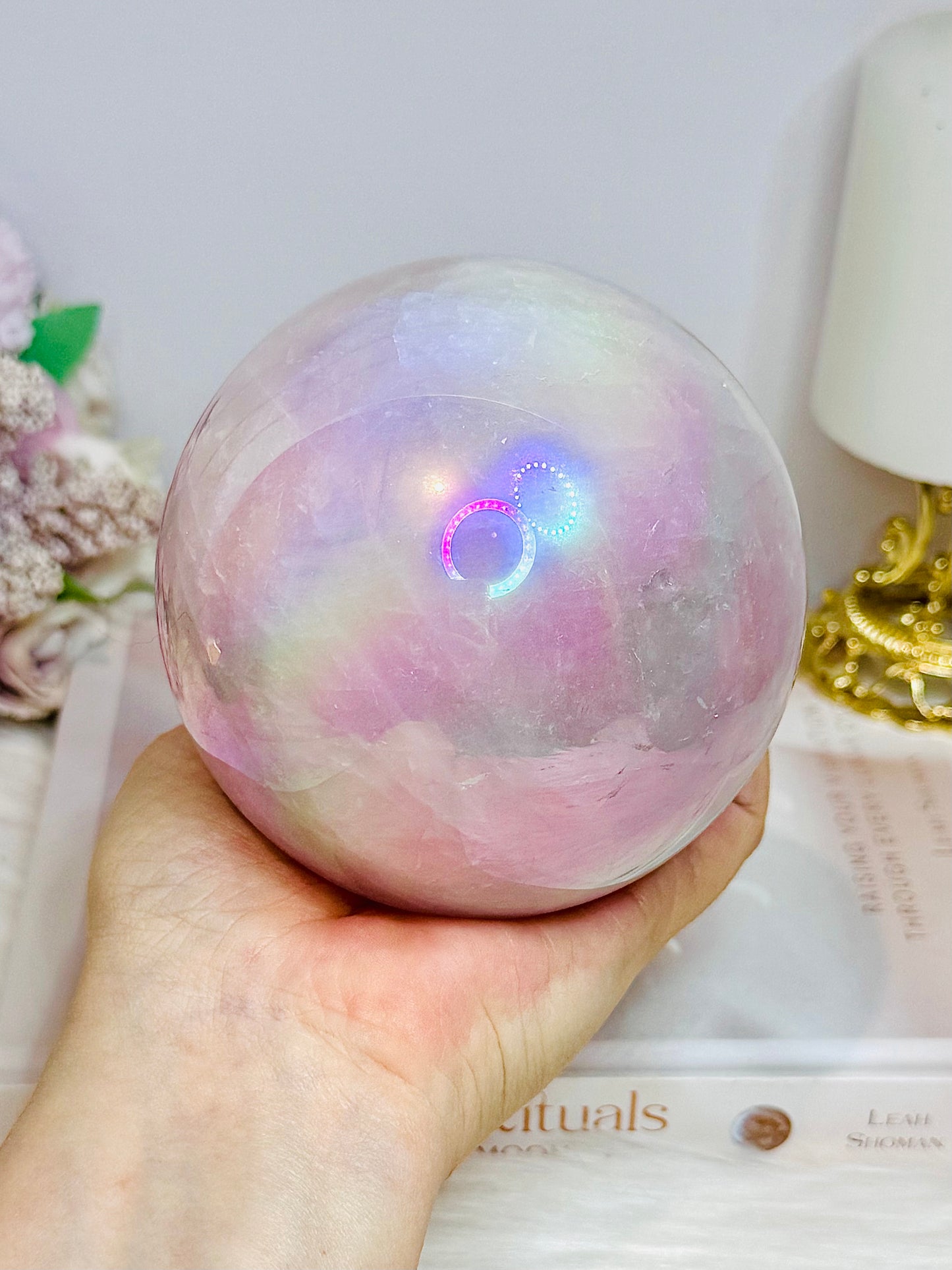 Angel Aura Rose Quartz Sphere 1.2Kg