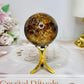 High Grade Garden Phantom Quartz | Lodolite Sphere on Stand 106g