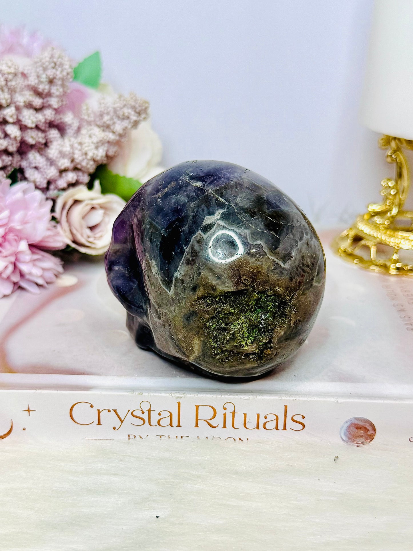 Chevron | Dream Amethyst Carved Skull 521g