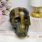 Large Druzy Amethyst X Agate Carved Skull 13cm 1.09KG