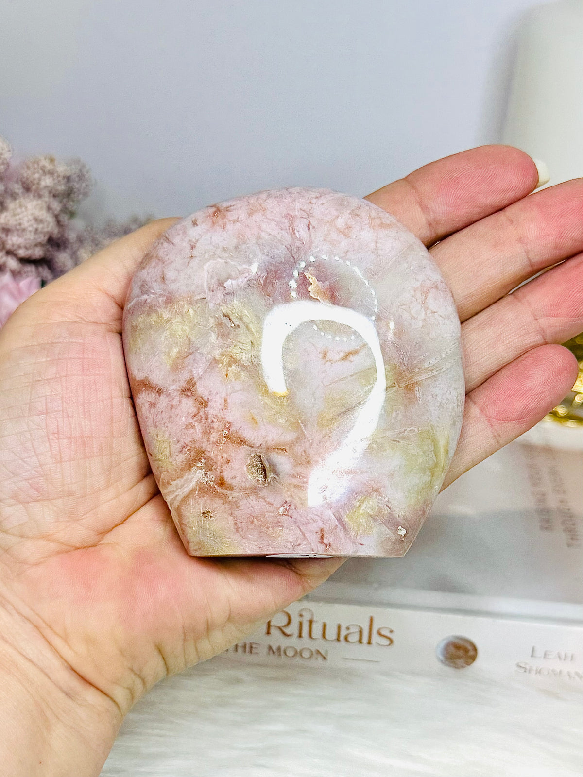 Pink Flower Agate Freeform 8cm 264g