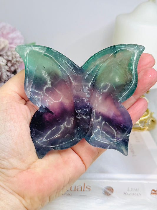 Rainbow Fluorite Butterfly Dish 9cm